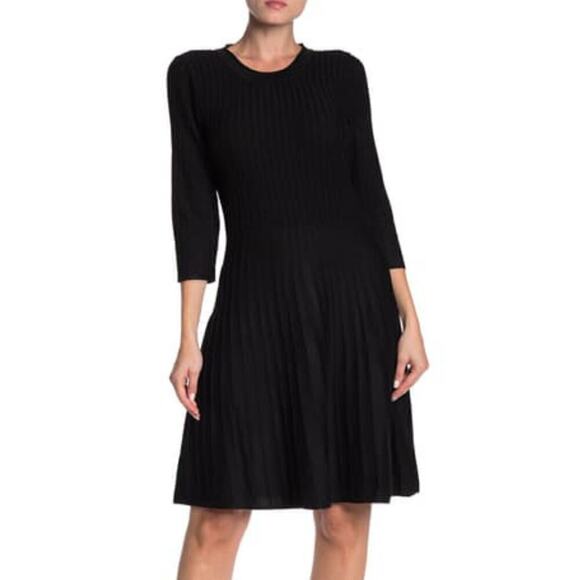 Nanette Lepore Dresses & Skirts - New Nanette Lepore Women's Pleated Skirt Fit & Flare Knit Midi Dress